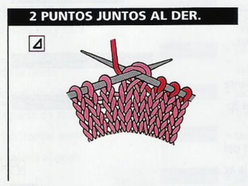 simbolo dos puntos juntos al derecho patron tricot