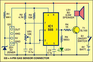 Gas leak detector schematic