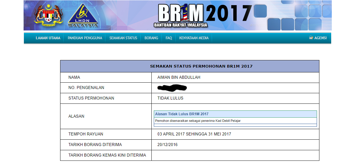 Permohonan Br1m Masih Dalam Proses - Contoh Hits