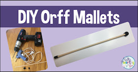 Blog header DIY Orff Mallets with picture of supplies and finished mallet