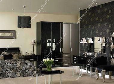 Deep colored design of modern bedroom furniture set