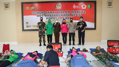 Jelang Hari Bhayangkara ke-76, Polres Lebak Polda Banten Adakan Giat Donor Darah