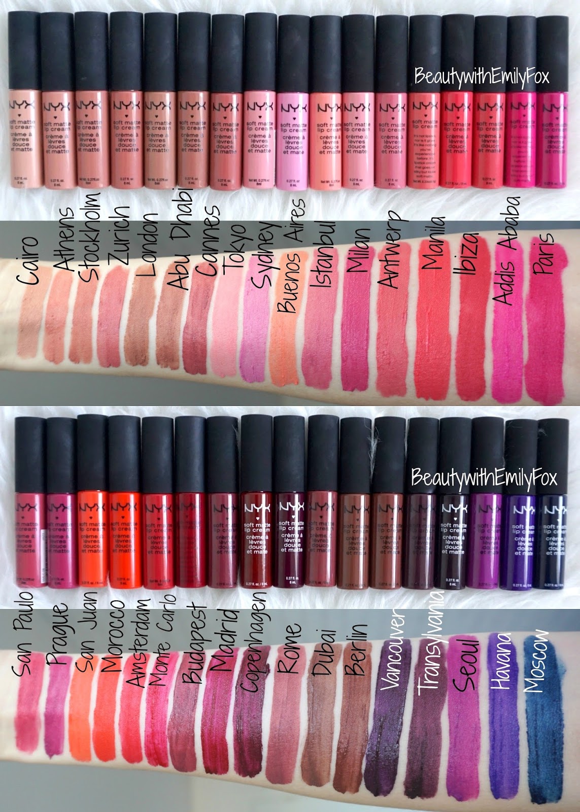 Beautywithemilyfox: NYX Soft Matte Lip Creams - All 34 ...