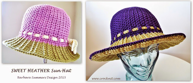 crochet sun hats patterns cotton short long brim