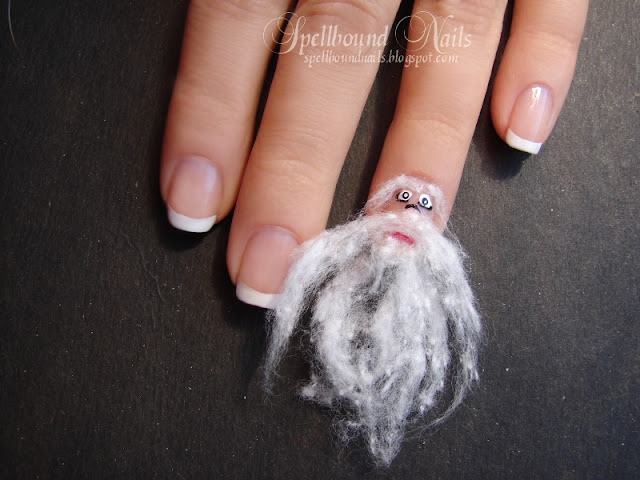 nails nail art nailart mani manicure Spellbound ABC challenge Santa B beard French Tips cotton ball Christmas