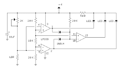 Indicator light using Windows Comparison Circuit Diagram