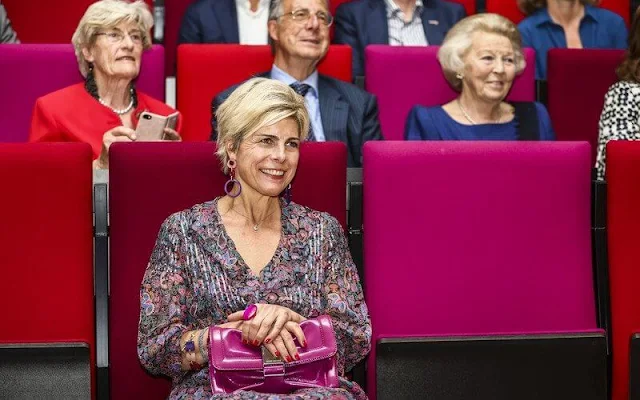 Princess Laurentien wore a paisley print v-neck ruffle midi dress by Ba&Sh. Princess Laurentien and Princess Beatrix