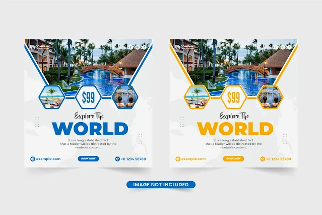 Travel agency ad template vector design free download