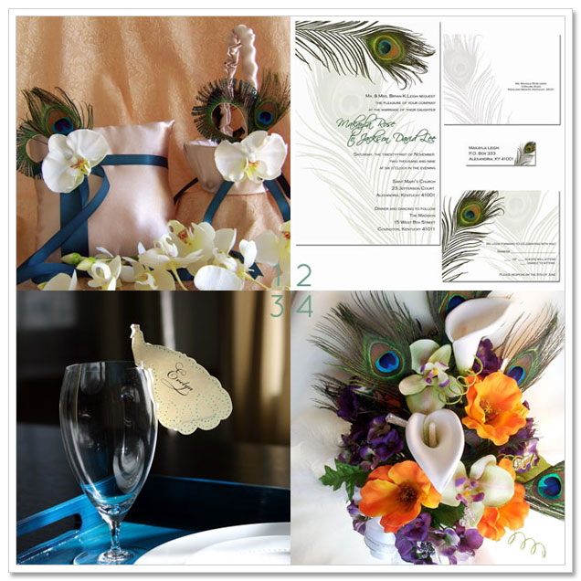 Our final selection of beautiful peacockthemed wedding accessories 