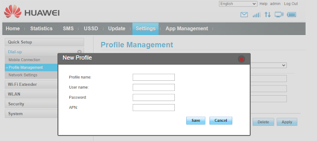 internet Settings Configuration on Router or Modem