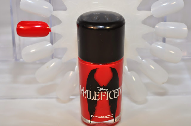 MAC Maleficent nail lacquer in Flaming Rose