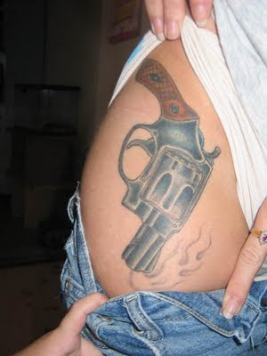 Sexy Gun Tattoos For Girl