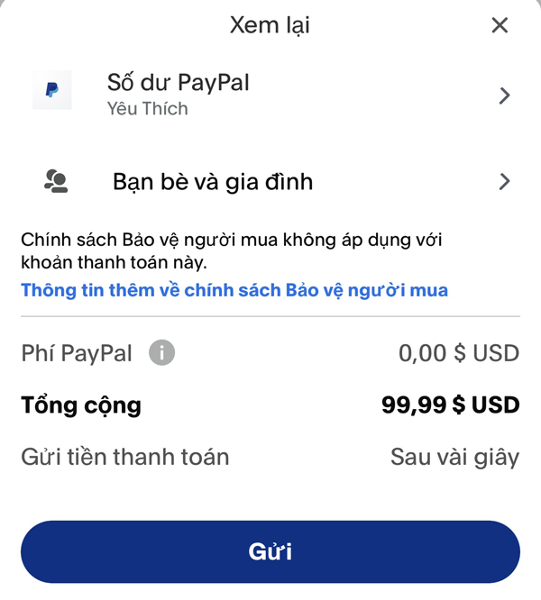 Dịch vụ nạp tiền vào PayPal
