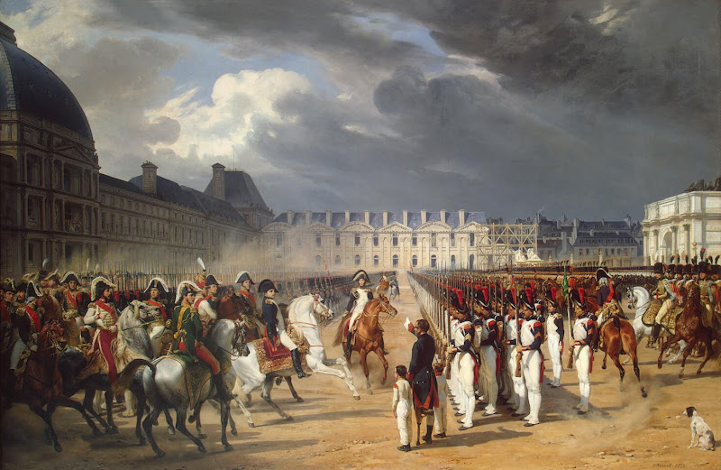 Invalid Handing a Petition to Napoleon at the Parade in the Court of the Tuileries Palace by Horace Vernet - History Paintings from Hermitage Museum
