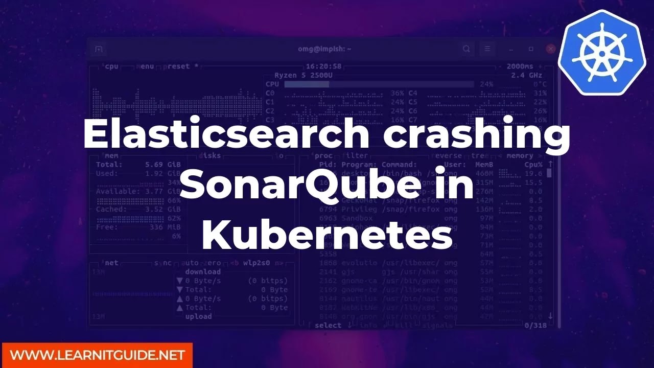 Elasticsearch crashing SonarQube in Kubernetes