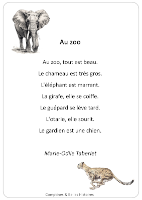 Au zoo Paroles de la comptine pour les enfants - Sélection de Poésie, Chansons et Comptines pour enfant - Par Comptines et Belles Histoires