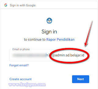 login di laman rapor pendidikan