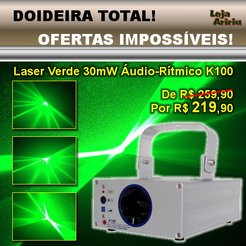 OFERTA! Laser Verde 30mW Áudio-Rítmico K100