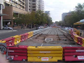 Tramline works, North Tce. April 2007