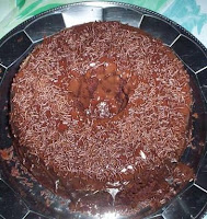 Foto do bolo de chocolate no liquidificador. Fonte: Danielli Ribeiro