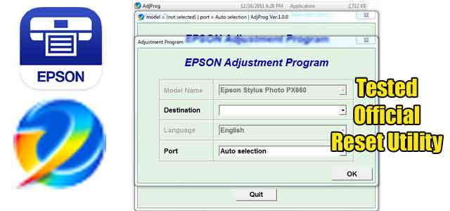 Epson Stylus Photo PX660 Adjustment program (Reset Utility)