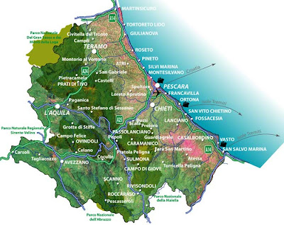 Abruzzi Map Geographic Region