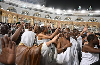 President Muhammadu Buhari alongside his delegation perform Umrah (lesser Hajj) in Makkah, the Kingdom of Saudi Arabia