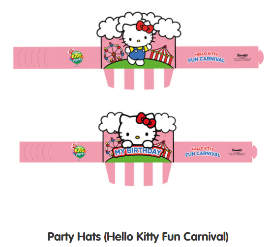 Party hats for Jollibee Party Theme - Hello Kitty Fun Carnival