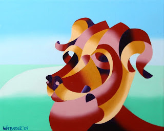 Daily Painters, Daily Paintings, Futurist Abstract Dog Painting - Daily Painting Blog - Original Oil and Acrylic by Artist Mark Webster