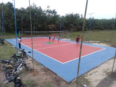 Dana Bangunan lapangan Volly Desa Mbacang OKI Dipertanyakan   