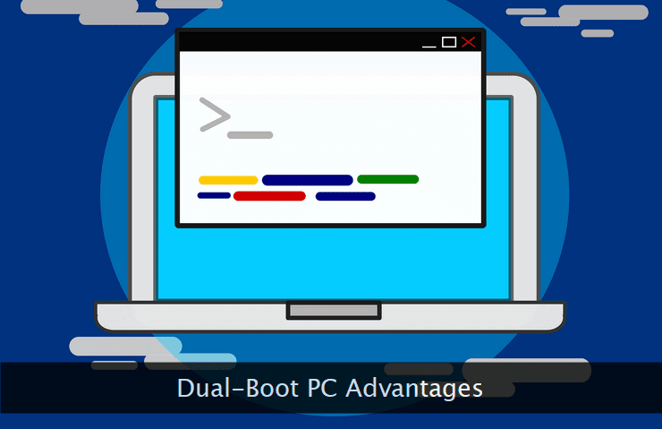 Laptop screen with shell prompt