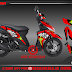 Sticker MIO M3 Motif Shark/Decal Mio Warna Merah