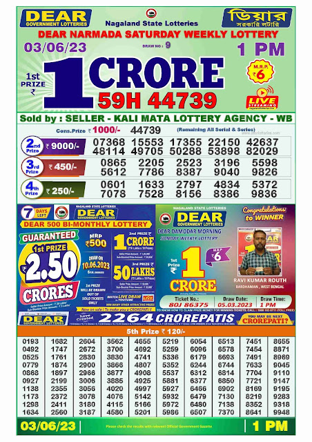 03.06.2023 Dear Lottery Result