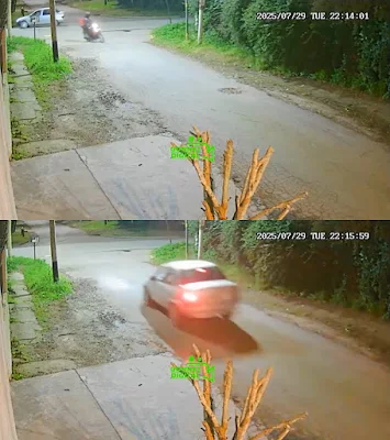 Captura del video que muestra a los delincuentes escapando en la moto del delivery