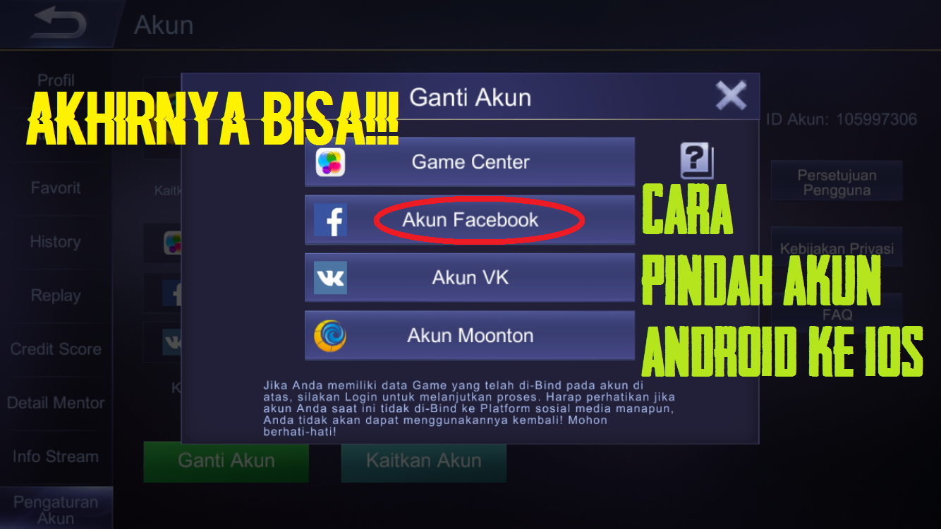 Cara Pindah Akun ML Dari Android Ke iOS - APN Game Online