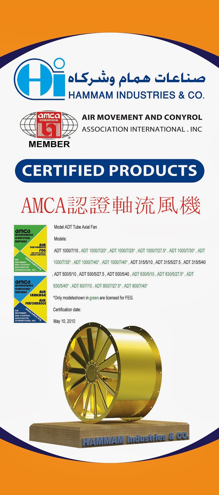 Click Image To  View Hammam Industries & Co. AMCA Certified Range. 