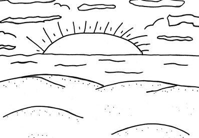 digital dunes: Sunset Beach coloring pages