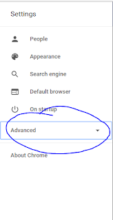 The advanced settings button