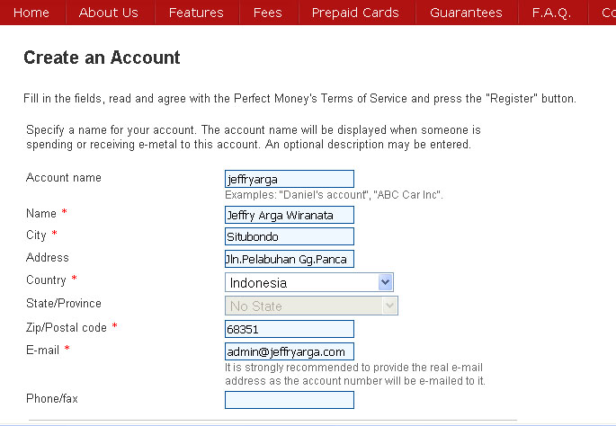 Cara Mendaftar Perfect Money