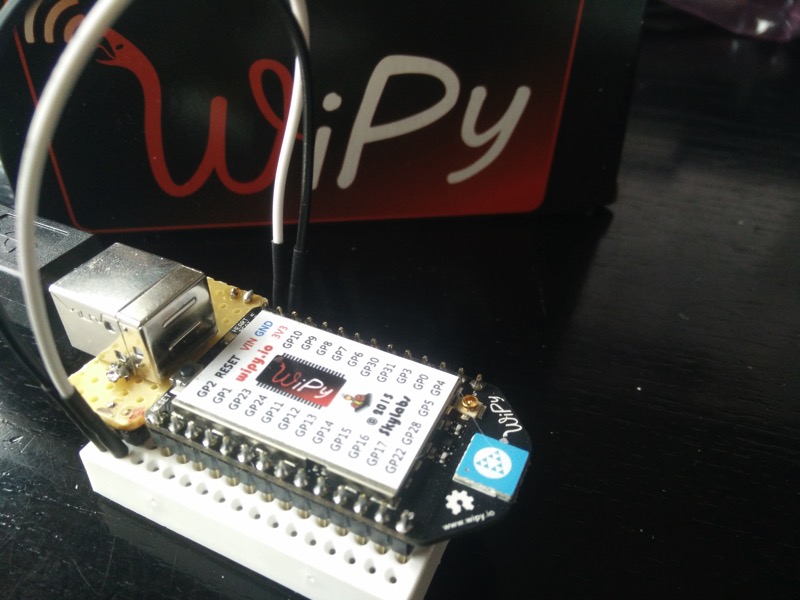 WiPy on BreadBoard