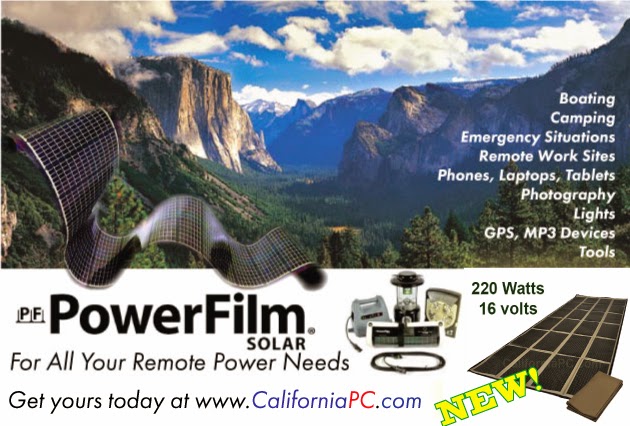 http://californiapc.com/Portable-Solar-Chargers/PowerFilm-Solar/