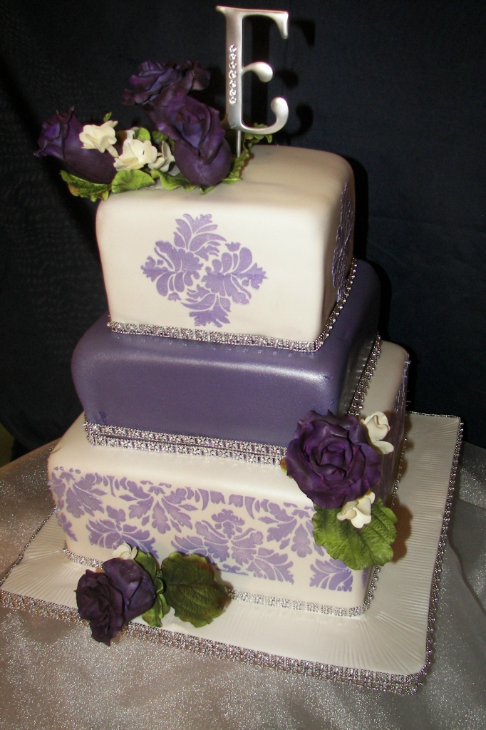 Wedding Cakes Pictures Purple Damask Cakes