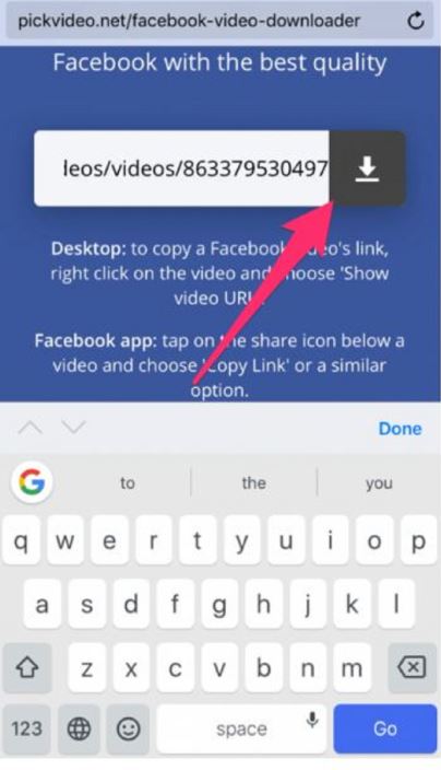 Schritt 4 - So laden Sie Facebook Videos auf das iPhone herunter
