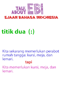 pemakaian tanda titik dua ejaan bahasa Indonesia