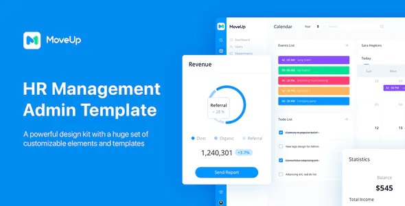 Best HR Management Admin Template for Adobe XD