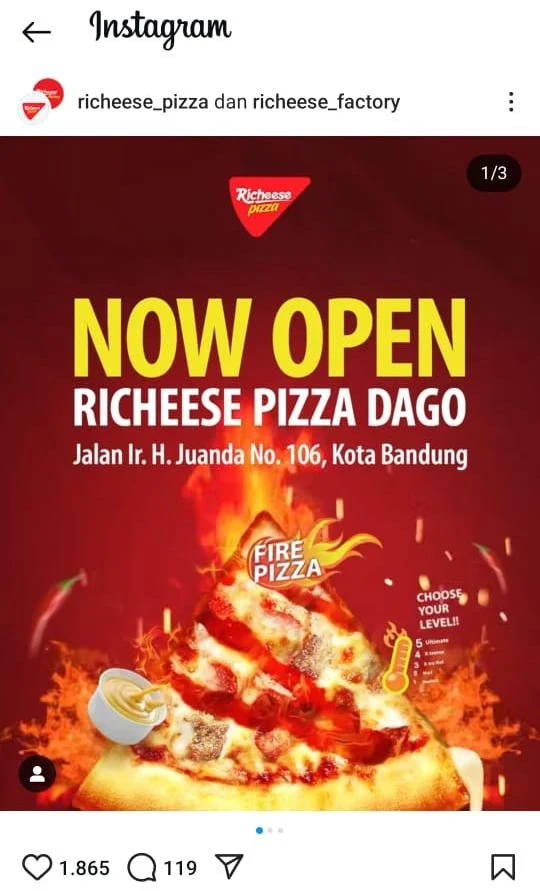 Richeese Factory adalah sebuah restoran cepat saji asal Indonesia yang dikenal dengan men RESMI! Richeese Pizza buka outlet pertamanya di Bandung, TERBUKTI KAN BOIKOT ISRAEL menguntungkan Pengusaha Lokal
