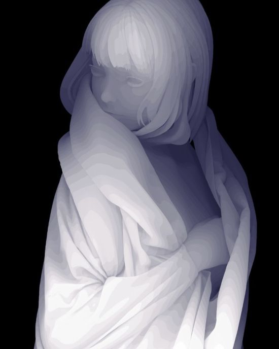 Kazuki Takamatsu instagram arte pinturas mulheres etéreas surreais preto e branco