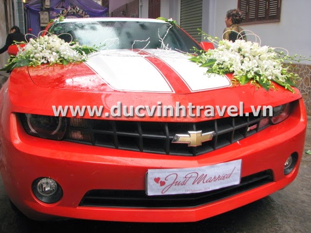 Xe cưới Camaro đỏ nổi bật của cặp đôi du học sinh Mỹ - DUC VINH TRANS 3