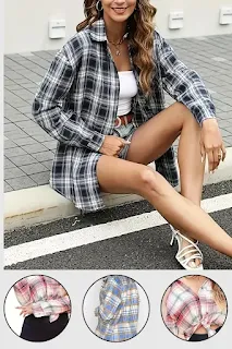 Plaid Shacket Essentia