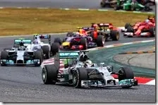 La partenza del gran premio di Spagna 2014